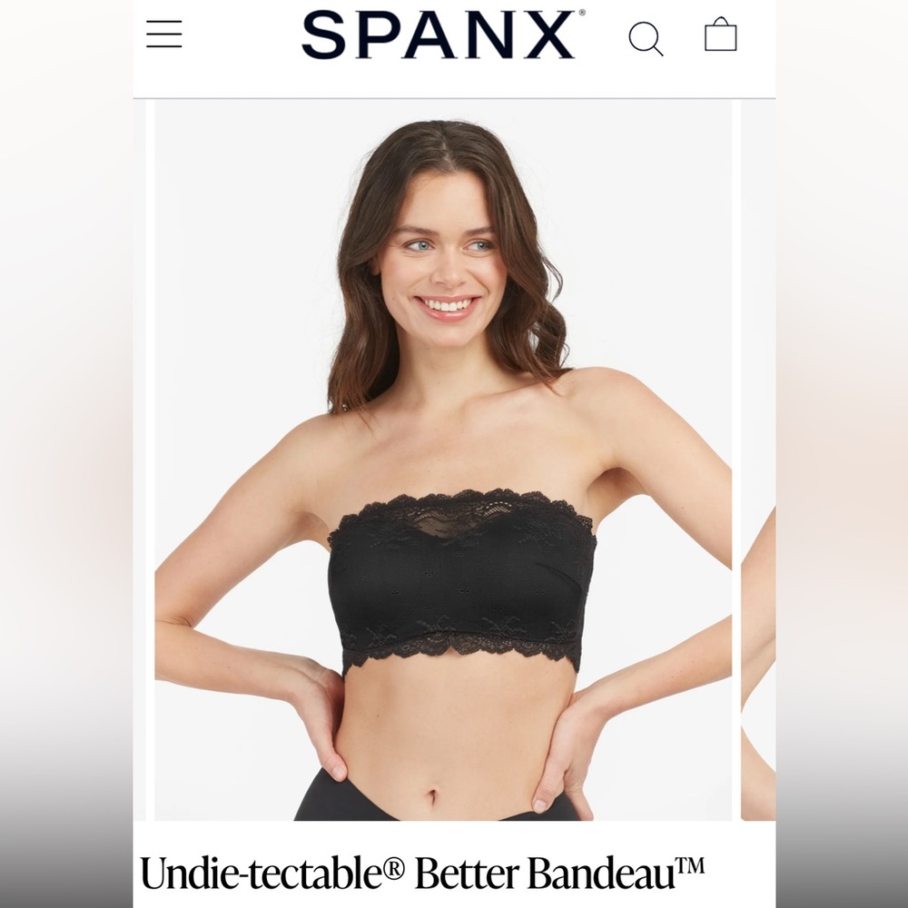 SPANX Black Lace Bandeau Bra